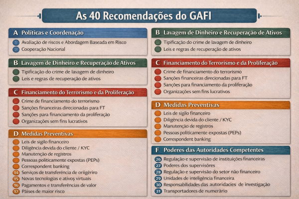 Esquema ilustrativo das categorias das recomendações do GAFI/FATF