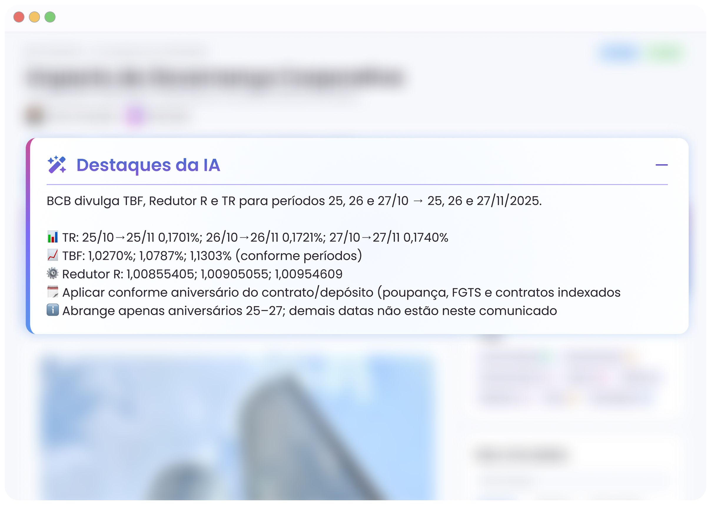 Preview dos insights com IA