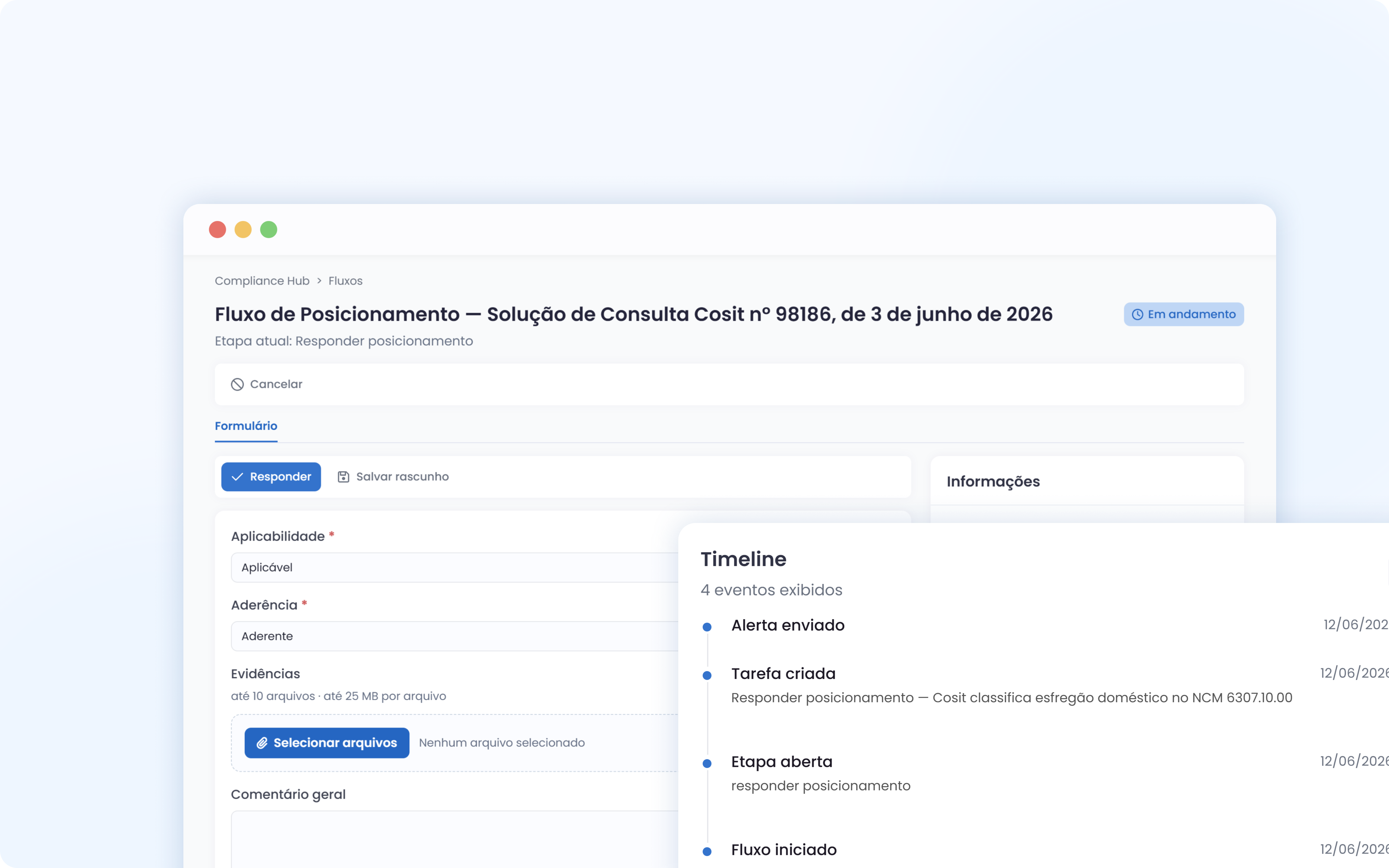 Preview de comentários e marcações na gestão regulatória